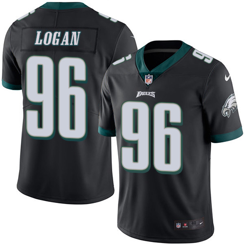 Men's Elite Bennie Logan Nike Jersey Black - #96 Rush NFL Philadelphia Eagles